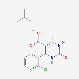 molecular formula C17H21ClN2O3 B3856293 3-methylbutyl 4-(2-chlorophenyl)-6-methyl-2-oxo-1,2,3,4-tetrahydro-5-pyrimidinecarboxylate 