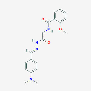 molecular formula C19H22N4O3 B3856295 N-(2-{2-[4-(dimethylamino)benzylidene]hydrazino}-2-oxoethyl)-2-methoxybenzamide 