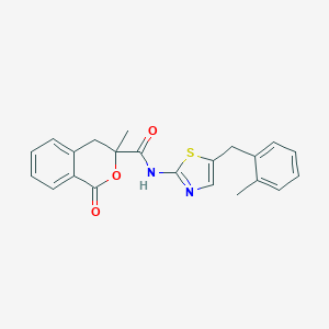 molecular formula C22H20N2O3S B385630 3-methyl-N-[5-(2-methylbenzyl)-1,3-thiazol-2-yl]-1-oxo-3,4-dihydro-1H-isochromene-3-carboxamide CAS No. 720671-53-4
