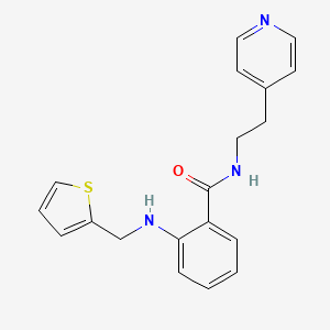 molecular formula C19H19N3OS B3856303 N-(2-pyridin-4-ylethyl)-2-[(2-thienylmethyl)amino]benzamide 
