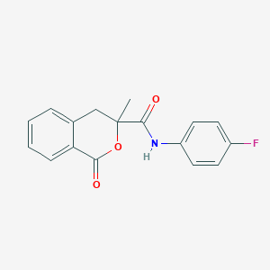 molecular formula C17H14FNO3 B385632 N-(4-fluorophenyl)-3-methyl-1-oxo-3,4-dihydro-1H-isochromene-3-carboxamide CAS No. 791786-47-5