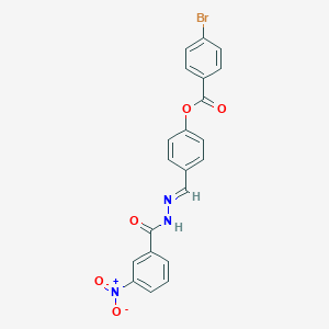 molecular formula C21H14BrN3O5 B3856321 4-[2-(3-nitrobenzoyl)carbonohydrazonoyl]phenyl 4-bromobenzoate 