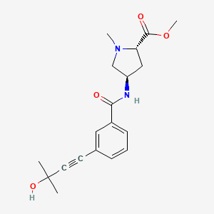 molecular formula C19H24N2O4 B3856342 methyl (2S,4R)-4-{[3-(3-hydroxy-3-methylbut-1-yn-1-yl)benzoyl]amino}-1-methylpyrrolidine-2-carboxylate 