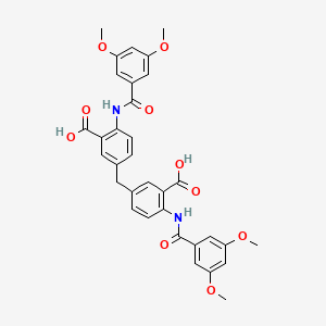 molecular formula C33H30N2O10 B3856370 3,3'-methylenebis{6-[(3,5-dimethoxybenzoyl)amino]benzoic acid} 