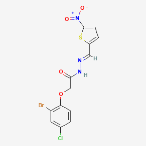 molecular formula C13H9BrClN3O4S B3856376 2-(2-bromo-4-chlorophenoxy)-N'-[(5-nitro-2-thienyl)methylene]acetohydrazide 