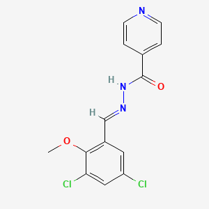 molecular formula C14H11Cl2N3O2 B3856447 N'-(3,5-dichloro-2-methoxybenzylidene)isonicotinohydrazide 
