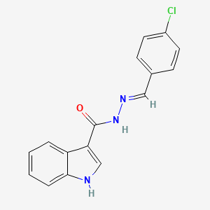 molecular formula C16H12ClN3O B3856479 N'-(4-氯苄亚基)-1H-吲哚-3-甲酰肼 