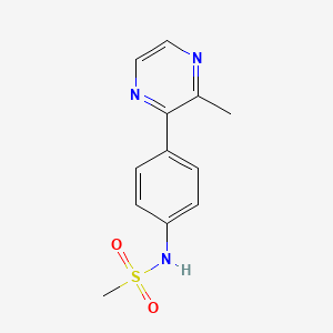 molecular formula C12H13N3O2S B3856492 N-[4-(3-methylpyrazin-2-yl)phenyl]methanesulfonamide 