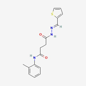 molecular formula C16H17N3O2S B3856501 N-(2-methylphenyl)-4-oxo-4-[2-(2-thienylmethylene)hydrazino]butanamide 