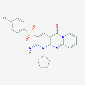 3-[(4-chlorophenyl)sulfonyl]-1-cyclopentyl-2-imino-1,2-dihydro-5H-dipyrido[1,2-a:2,3-d]pyrimidin-5-one
