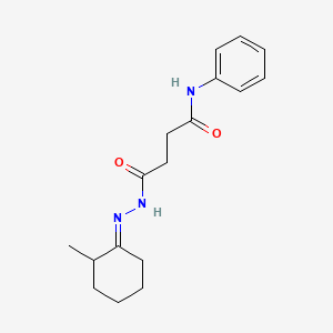 molecular formula C17H23N3O2 B3856529 4-[2-(2-methylcyclohexylidene)hydrazino]-4-oxo-N-phenylbutanamide 