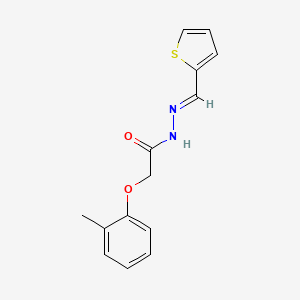 molecular formula C14H14N2O2S B3856537 2-(2-methylphenoxy)-N'-(2-thienylmethylene)acetohydrazide 