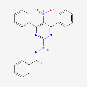 molecular formula C23H17N5O2 B3856546 benzaldehyde (5-nitro-4,6-diphenyl-2-pyrimidinyl)hydrazone 