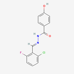 molecular formula C14H10ClFN2O2 B3856559 N'-(2-氯-6-氟苄叉-4-羟基苯甲酰腙 