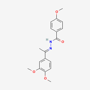 molecular formula C18H20N2O4 B3856583 N'-[1-(3,4-dimethoxyphenyl)ethylidene]-4-methoxybenzohydrazide 