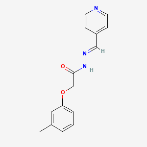 molecular formula C15H15N3O2 B3856590 2-(3-methylphenoxy)-N'-(4-pyridinylmethylene)acetohydrazide 