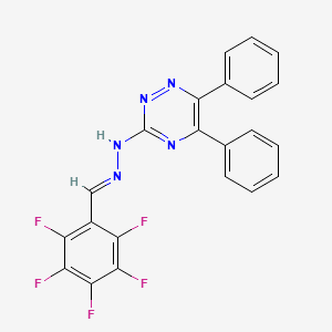 molecular formula C22H12F5N5 B3856591 2,3,4,5,6-pentafluorobenzaldehyde (5,6-diphenyl-1,2,4-triazin-3-yl)hydrazone 