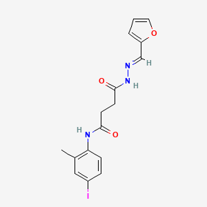 molecular formula C16H16IN3O3 B3856597 4-[2-(2-furylmethylene)hydrazino]-N-(4-iodo-2-methylphenyl)-4-oxobutanamide 