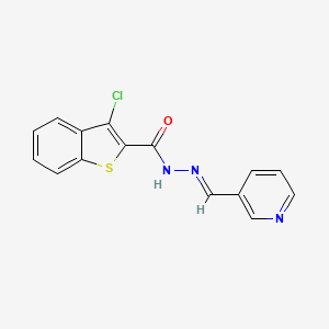 molecular formula C15H10ClN3OS B3856607 3-chloro-N'-(3-pyridinylmethylene)-1-benzothiophene-2-carbohydrazide 