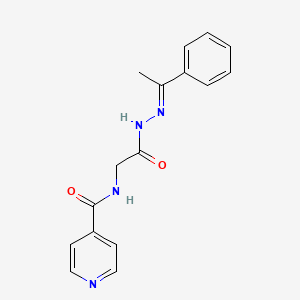 molecular formula C16H16N4O2 B3856650 N-{2-oxo-2-[2-(1-phenylethylidene)hydrazino]ethyl}isonicotinamide 
