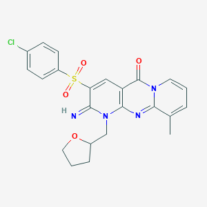 3-[(4-chlorophenyl)sulfonyl]-2-imino-10-methyl-1-(tetrahydro-2-furanylmethyl)-1,2-dihydro-5H-dipyrido[1,2-a:2,3-d]pyrimidin-5-one