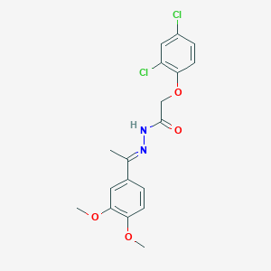 molecular formula C18H18Cl2N2O4 B3856668 2-(2,4-dichlorophenoxy)-N'-[1-(3,4-dimethoxyphenyl)ethylidene]acetohydrazide 