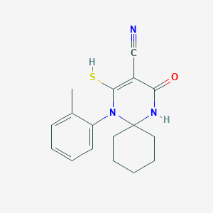 2-Mercapto-4-oxo-1-o-tolyl-1,5-diaza-spiro[5.5]undec-2-ene-3-carbonitrile