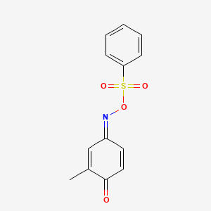 molecular formula C13H11NO4S B3856680 2-methyl-4-{[(phenylsulfonyl)oxy]imino}-2,5-cyclohexadien-1-one 