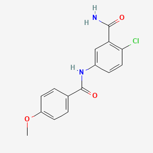 molecular formula C15H13ClN2O3 B3856703 2-chloro-5-[(4-methoxybenzoyl)amino]benzamide 