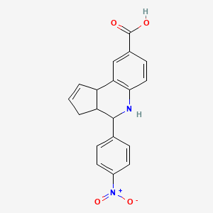 molecular formula C19H16N2O4 B3856704 4-(4-nitrophenyl)-3a,4,5,9b-tetrahydro-3H-cyclopenta[c]quinoline-8-carboxylic acid 