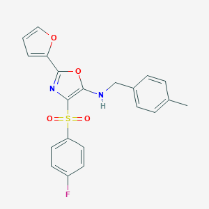 molecular formula C21H17FN2O4S B385671 4-((4-fluorophenyl)sulfonyl)-2-(furan-2-yl)-N-(4-methylbenzyl)oxazol-5-amine CAS No. 720672-87-7