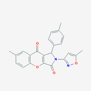 B385673 7-Methyl-2-(5-methyl-3-isoxazolyl)-1-(4-methylphenyl)-1,2-dihydrochromeno[2,3-c]pyrrole-3,9-dione CAS No. 720672-56-0