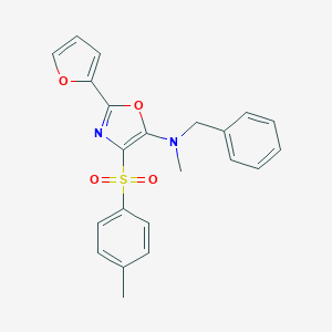 molecular formula C22H20N2O4S B385674 N-benzyl-2-(furan-2-yl)-N-methyl-4-tosyloxazol-5-amine CAS No. 720672-83-3