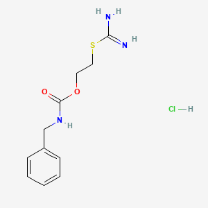 molecular formula C11H16ClN3O2S B3856758 2-{[amino(imino)methyl]thio}ethyl benzylcarbamate hydrochloride 