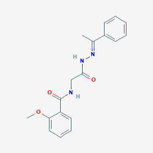 molecular formula C18H19N3O3 B3856774 2-methoxy-N-{2-oxo-2-[2-(1-phenylethylidene)hydrazino]ethyl}benzamide 