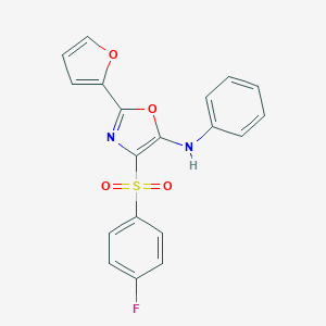 4-(4-fluorophenyl)sulfonyl-2-(2-furanyl)-N-phenyl-5-oxazolamine