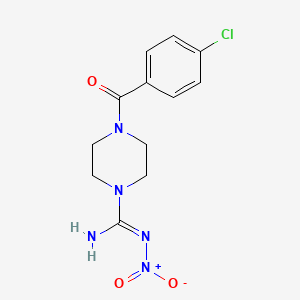 molecular formula C12H14ClN5O3 B3856782 4-(4-chlorobenzoyl)-N'-nitro-1-piperazinecarboximidamide 