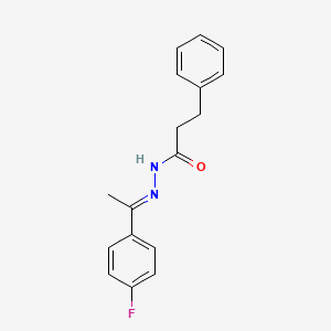 molecular formula C17H17FN2O B3856790 N'-[1-(4-fluorophenyl)ethylidene]-3-phenylpropanohydrazide 