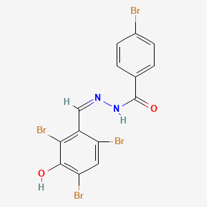 molecular formula C14H8Br4N2O2 B3856804 4-bromo-N'-(2,4,6-tribromo-3-hydroxybenzylidene)benzohydrazide 