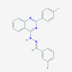 molecular formula C22H17FN4 B3856813 3-fluorobenzaldehyde [2-(4-methylphenyl)-4-quinazolinyl]hydrazone 