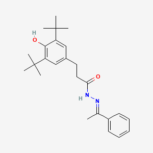 molecular formula C25H34N2O2 B3856814 3-(3,5-di-tert-butyl-4-hydroxyphenyl)-N'-(1-phenylethylidene)propanohydrazide 