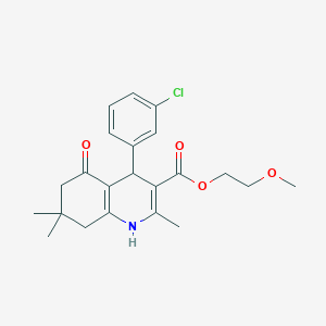 2-methoxyethyl 4-(3-chlorophenyl)-2,7,7-trimethyl-5-oxo-1,4,5,6,7,8-hexahydro-3-quinolinecarboxylate