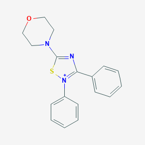 molecular formula C18H18N3OS+ B385685 5-(4-Morpholinyl)-2,3-diphenyl-1,2,4-thiadiazol-2-ium 