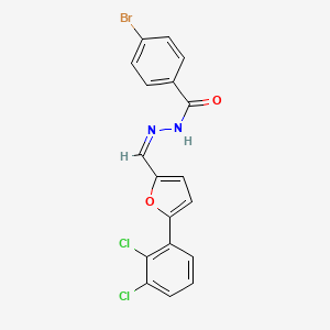 molecular formula C18H11BrCl2N2O2 B3856852 4-bromo-N'-{[5-(2,3-dichlorophenyl)-2-furyl]methylene}benzohydrazide 