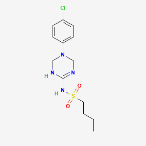 molecular formula C13H19ClN4O2S B3856858 N-[5-(4-chlorophenyl)-1,3,5-triazinan-2-ylidene]-1-butanesulfonamide 
