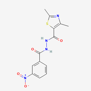 molecular formula C13H12N4O4S B3856866 2,4-dimethyl-N'-(3-nitrobenzoyl)-1,3-thiazole-5-carbohydrazide 
