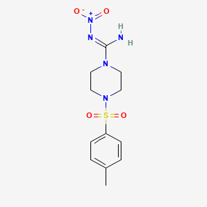 molecular formula C12H17N5O4S B3856870 4-[(4-methylphenyl)sulfonyl]-N'-nitro-1-piperazinecarboximidamide 