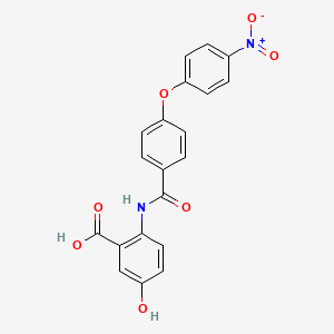 molecular formula C20H14N2O7 B3856878 5-hydroxy-2-{[4-(4-nitrophenoxy)benzoyl]amino}benzoic acid 