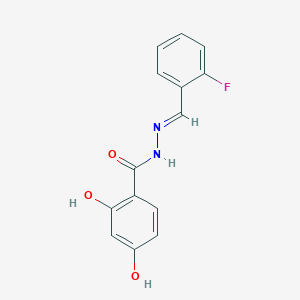 molecular formula C14H11FN2O3 B3856890 N'-(2-fluorobenzylidene)-2,4-dihydroxybenzohydrazide 