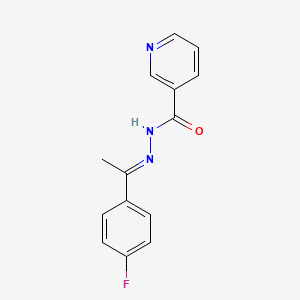 molecular formula C14H12FN3O B3856911 N'-[1-(4-fluorophenyl)ethylidene]nicotinohydrazide 